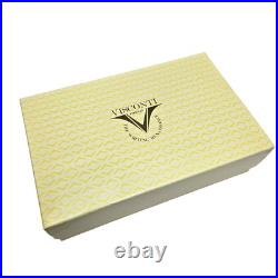 LE Visconti Ripple Black Sterling Silver Overlay Fountain Pen F 18K Nib with Box