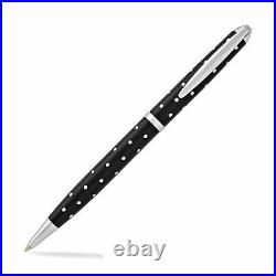 Laban. 925 Sterling Silver Ballpoint Pen Black With Dots NEW LST-B940-100
