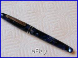 Levenger / Stipula Argento Fountain Pen Marbled 18k F Nib Sterling Silver Trim
