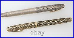 Lot of (2) Shaeffer Vintage Pen Set Sterling Silver Gold Plated Fountain