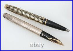 Lot of (2) Shaeffer Vintage Pen Set Sterling Silver Gold Plated Fountain