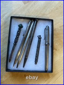 Lot of 6 Silver Pens / Pencils LOOK, Sterling