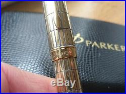MIB PARKER SONNET CROCODILE 925 Sterling Silver VERMEIL Fountain Pen 18K M NIB