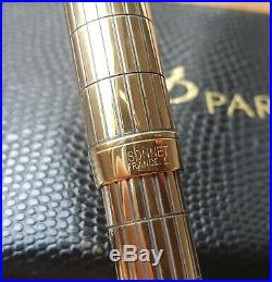 MIB PARKER SONNET CROCODILE 925 Sterling Silver VERMEIL Fountain Pen 18K M NIB