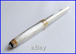 MONTBLANC 144S STERLING SILVER BARLEY & GOLD FOUNTAIN PEN x fine pt NEW IN BOX
