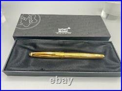 MONTBLANC 144 Fountain Pen Sterling Silver Vermeil 18K med nib NEW small issue
