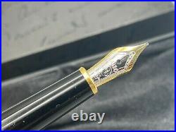 MONTBLANC 144 Fountain Pen Sterling Silver Vermeil 18K med nib NEW small issue
