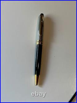 MONTBLANC 146 SOLITAIRE Doue 925 STERLING SILVER Ball Point PEN w Gold Bands