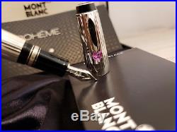 MONTBLANC BOHEME Je t'aime Sterling Silver 925 Fountain Pen with Heart Stone