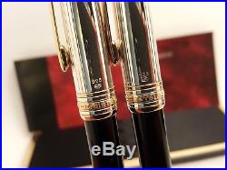 MONTBLANC Doue. 925 Sterling Silver 164 Ballpoint Pen & 163 Rollerball Pen SET