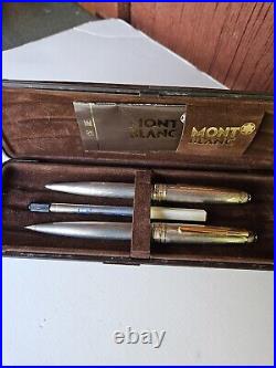 MONTBLANC MEISTERSTUCK STERLING SILVER 925 & GOLD Pen and PENCIL SET