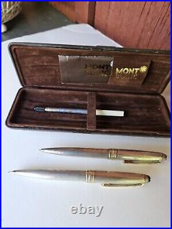 MONTBLANC MEISTERSTUCK STERLING SILVER 925 & GOLD Pen and PENCIL SET