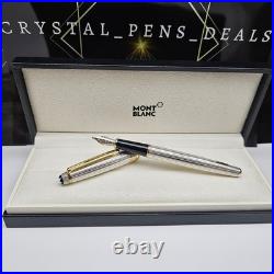 MONTBLANC Meisterstuck 144 Sterling Silver Classic Ag925 18K M Nib Fountain Pen