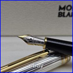 MONTBLANC Meisterstuck 144 Sterling Silver Classic Ag925 18K M Nib Fountain Pen