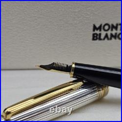 MONTBLANC Meisterstuck 144 Sterling Silver Classic Ag925 18K M Nib Fountain Pen