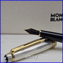 MONTBLANC Meisterstuck 144 Sterling Silver Classic Ag925 18K M Nib Fountain Pen