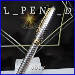 MONTBLANC Meisterstuck 144 Sterling Silver Classic Ag925 18K M Nib Fountain Pen