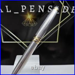 MONTBLANC Meisterstuck 144 Sterling Silver Classic Ag925 18K M Nib Fountain Pen