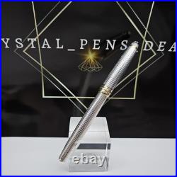 MONTBLANC Meisterstuck 144 Sterling Silver Classic Ag925 18K M Nib Fountain Pen