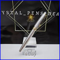 MONTBLANC Meisterstuck 144 Sterling Silver Classic Ag925 18K M Nib Fountain Pen