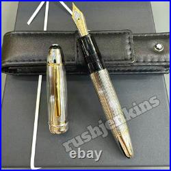 MONTBLANC Meisterstück Pin Stripe Sterling Silver Fountain Pen 149 Luxury