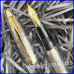 MONTBLANC Meisterstück Pin Stripe Sterling Silver Fountain Pen 149 Luxury