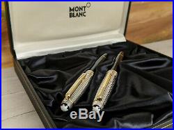 MONTBLANC Meisterstuck Solitaire Doue Sterling Silver Rollerball & Fountain Pen