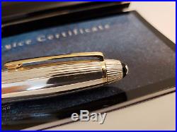 MONTBLANC Meisterstuck Solitaire Sterling Silver 18K M Nib LeGrand Fountain Pen