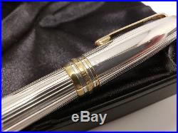 MONTBLANC Meisterstuck Solitaire Sterling Silver 18K Nib 146 Fountain Pen UNUSED