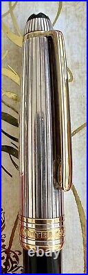 MONTBLANC Meisterstück Solitaire Sterling Silver 925 Pinstripe Ballpoint Pen