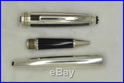 MONTBLANC Meisterstuck Solitaire Sterling Silver Carbon Fibre Rollerball Pen