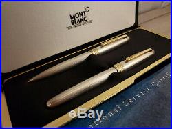 MONTBLANC Meisterstuck Sterling Silver Barley 165 Pencil & 163 Rollerball Set