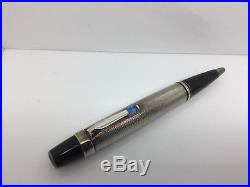 MONTBLANC STERLING SILVER & BLACK BOHEME PEN WithBLUE FACETED STONE