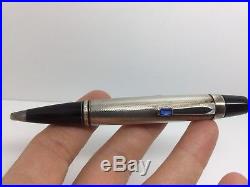 MONTBLANC STERLING SILVER & BLACK BOHEME PEN WithBLUE FACETED STONE