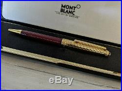 MONTBLANC Solitaire Doue Vermeil Sterling Silver Burgundy Red 164 Ballpoint Pen
