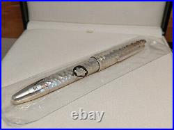 MONTBLANC Solitaire Martele Sterling Silver 925 LeGrand Fountain Pen 115097, NEW