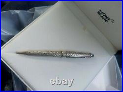 MONTBLANC Solitaire Sterling Silver 925 Midsize Martele Ballpoint Pen new mint