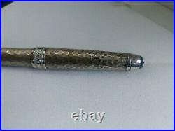 MONTBLANC Solitaire Sterling Silver 925 Midsize Martele Ballpoint Pen new mint