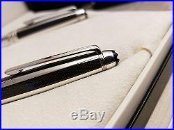MONTBLANC Solitaire Sterling Silver Fibre Guilloche Rollerball & Ballpoint Pen