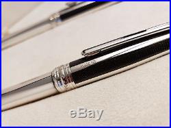 MONTBLANC Sterling Silver Carbon Fibre 163 Rollerball Pen & 164 Ballpoint Pen