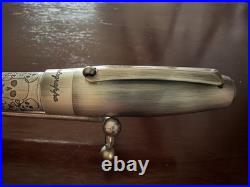 MONTEGRAPPA Merry Skull Fountain Pen Sterling Silver F Nib NOS Box