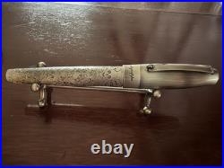 MONTEGRAPPA Merry Skull Fountain Pen Sterling Silver F Nib NOS Box