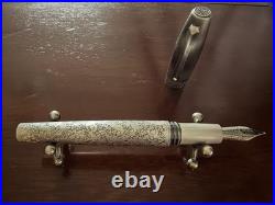 MONTEGRAPPA Merry Skull Fountain Pen Sterling Silver F Nib NOS Box