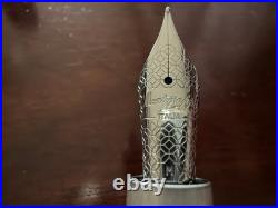 MONTEGRAPPA Merry Skull Fountain Pen Sterling Silver F Nib NOS Box