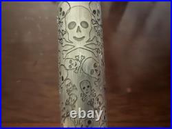 MONTEGRAPPA Merry Skull Fountain Pen Sterling Silver F Nib NOS Box