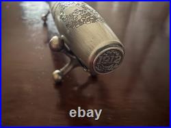 MONTEGRAPPA Merry Skull Fountain Pen Sterling Silver F Nib NOS Box