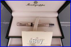 MONTEGRAPPA Privilege Deco Sterling Silver Fountain Pen NOS Boxed