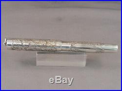 Mabie-Todd Sterling Hand Engraved Ring Top Fountain Pen-flexible medium