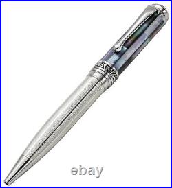 Maestro Ballpoint Pen, Medium Point. Solid 925 Sterling Silver and Black Moth