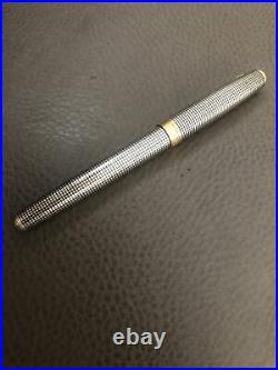 Mint Parker Sonnet Sterling Silver Cisele Fountain Pen 18 K Medium Nib